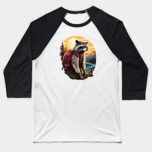 Raccoon Mountain lover with backpack traveler Baseball T-Shirt